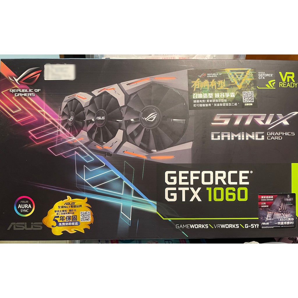 ASUS GTX 1060 6G 顯卡 顯示卡  ROG STRIX-GTX1060-O6G-GAMING