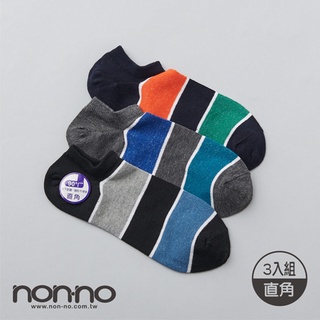 NON-NO 直角襪3雙(條紋/26-28cm)【愛買】