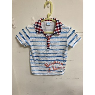 （二手）麗嬰房短袖條紋T恤-6號
