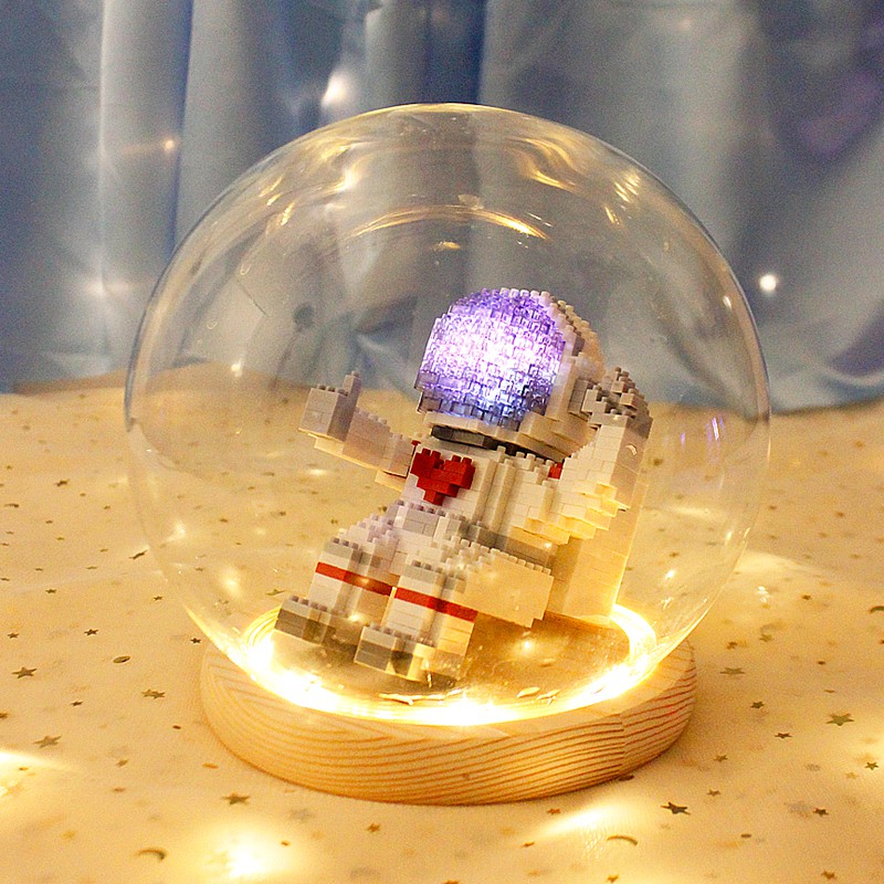嬰兒兒童玩具☇樂高拼裝微小顆粒玩具積木成年人七夕情侶送禮物發光宇航員太空人11