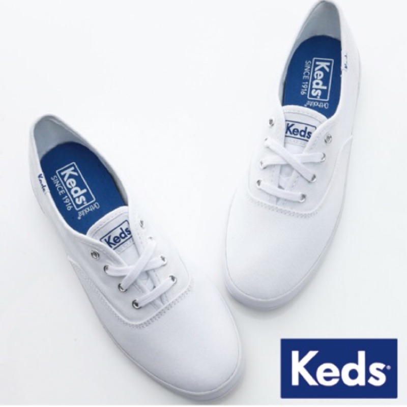 KEDS CHAMPION品牌經典帆布休閒鞋 - 白