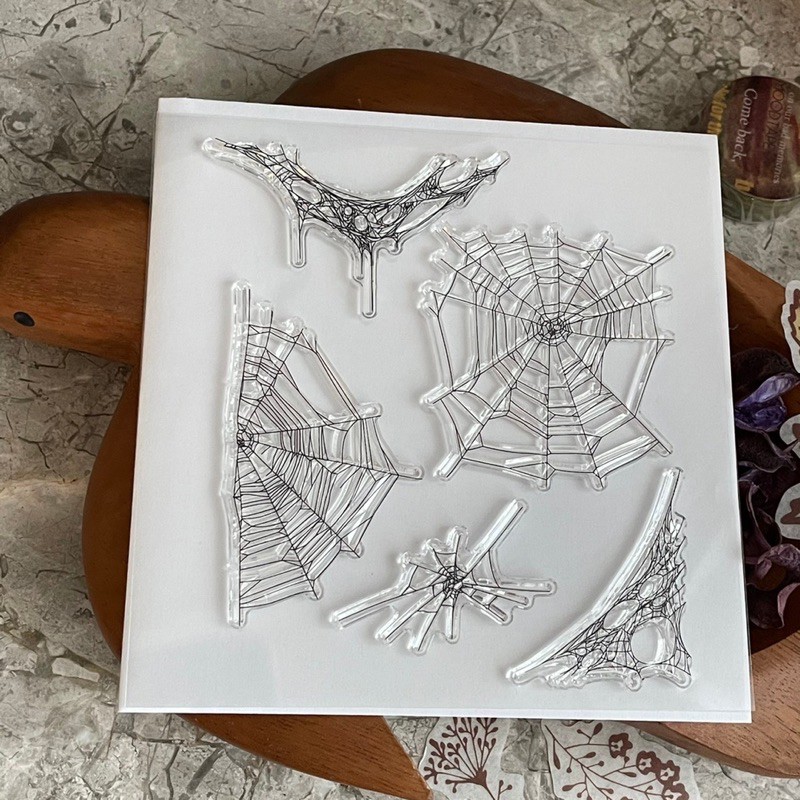 現貨蜘蛛網 蜘蛛絲水晶印章透明印章硅膠印章矽膠印章手帳印章 蝦皮購物