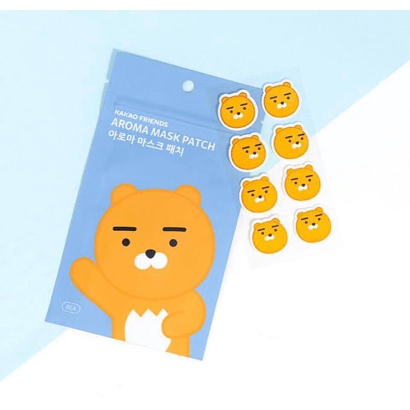 🔥現貨🔥 韓國 KAKAO 萊恩 精油口罩貼 Kakao friends Ryan 薄荷味 防疫 口罩香氛貼