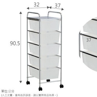 不行超取【ikloo】可移式五層收納抽屜車/收納箱-清透白/(附剎車)置物架/檔案架/收納車/公文櫃