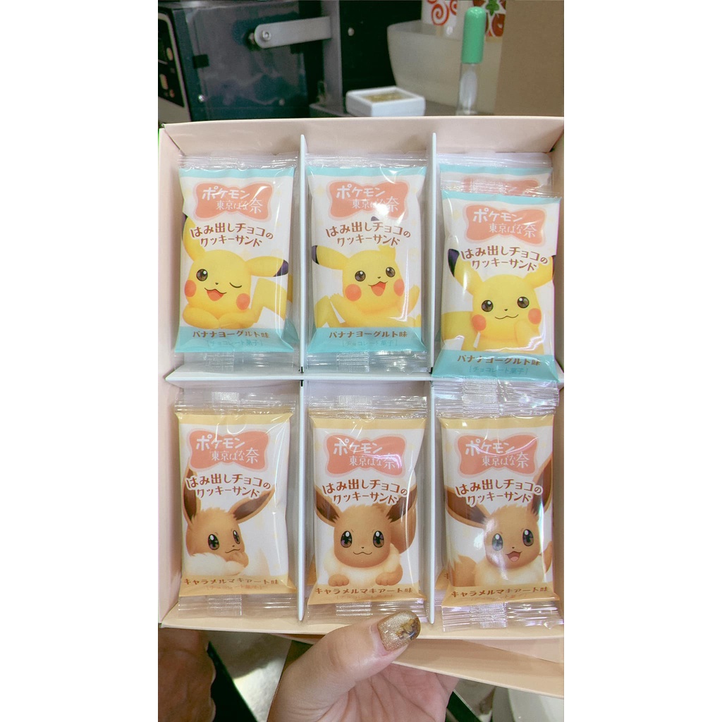 玩日藏 預購 日本 東京香蕉 Tokyo Banana 寶可夢 聯名 神奇寶貝 皮卡丘 伊布 巧克力夾心餅乾12入 禮盒