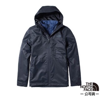 【美國 The North Face】男款 3合1 防水透氣防風耐磨兩件式外套 風雨衣 內刷絨毛 4NCL 都會藍 N