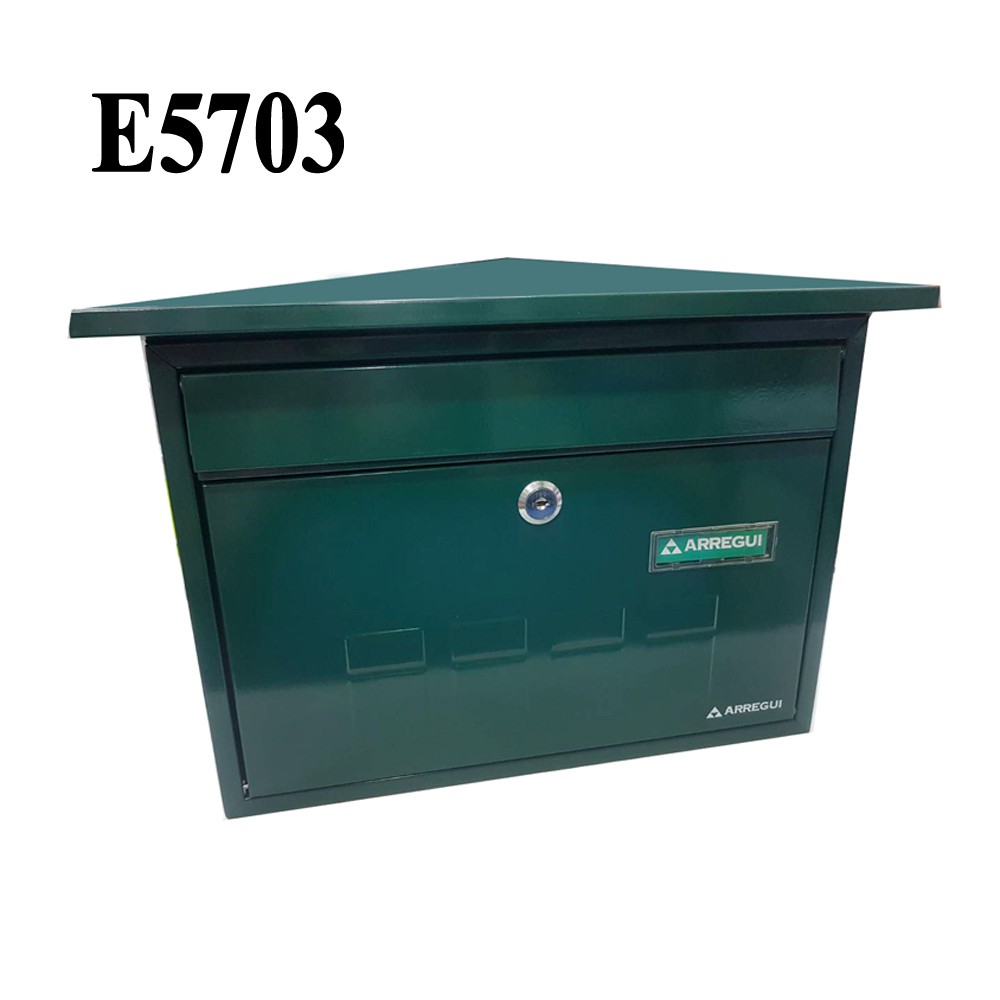 E5703信箱 烤漆信箱 綠色 上掀式信箱 信件箱 意見箱 信件郵件 附二支鑰匙螺絲 外投外取 27.5*41*10cm