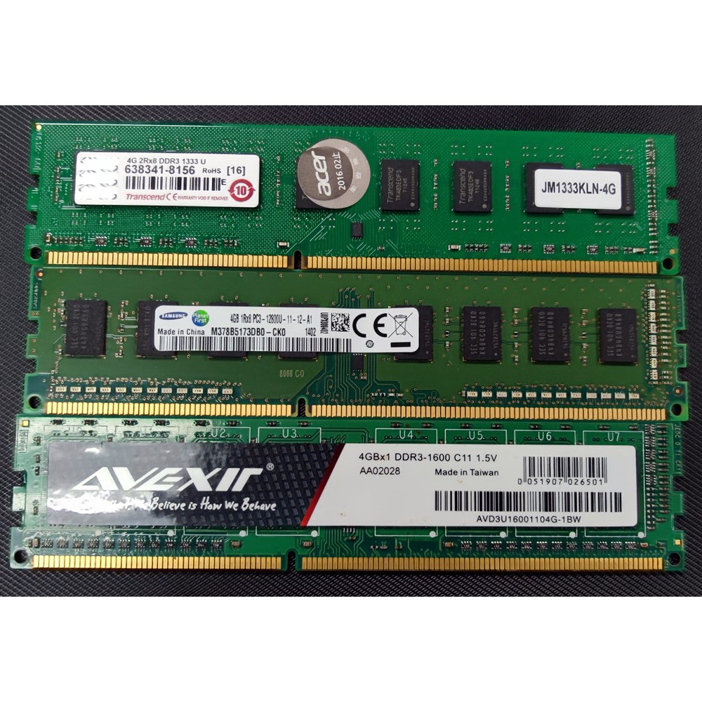 【二手商品】桌機PC DDR3 4GB 1333 1600 RAM 記憶體 拆機良品