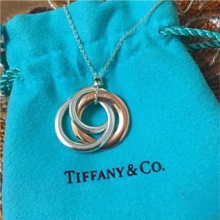 Tiffany&Co 玫瑰金三環項鍊 二手真品/正櫃價格16,000