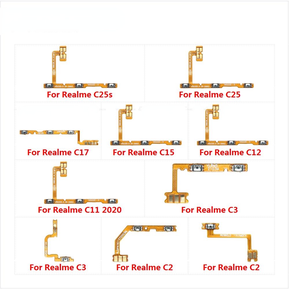 Oppo Realme C2 C3 Global C11 C12 C15 C17 C25 C25s 零件的電源關閉靜音開