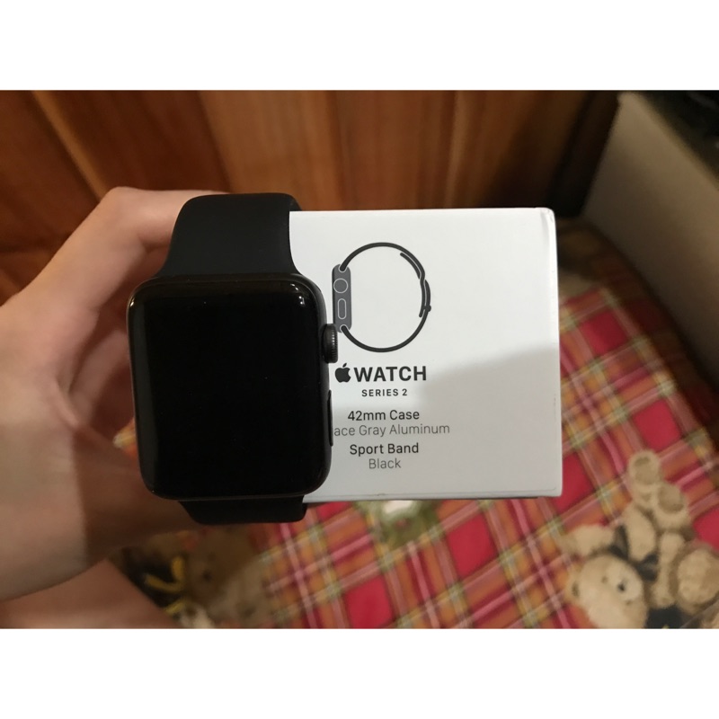 Apple Watch s2 42mm 太空灰鋁金屬 運動錶帶 配件齊全