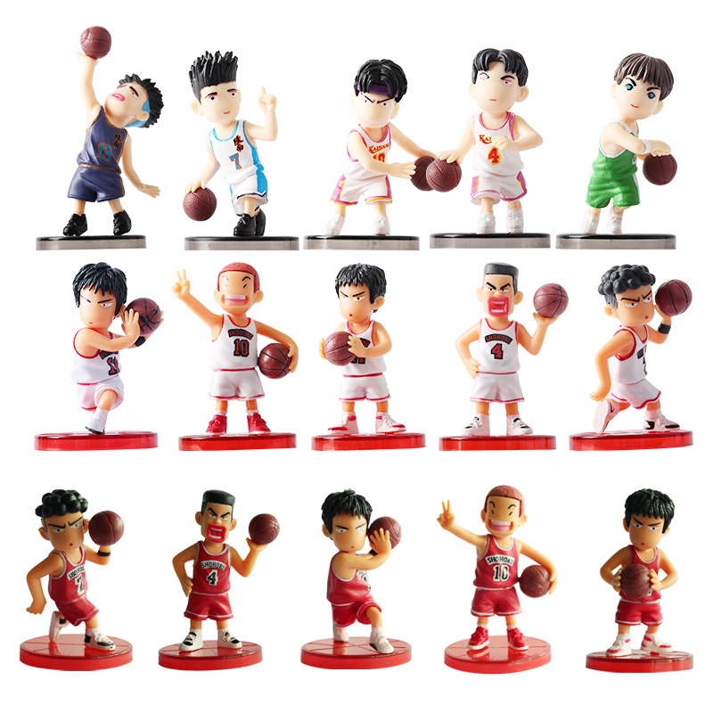 現貨特賣 Q版灌籃高手湘北隊卡通手辦公仔蛋糕裝飾擺件櫻木流川楓三井壽汽車擺件5款一組3色可選8cm 蝦皮購物