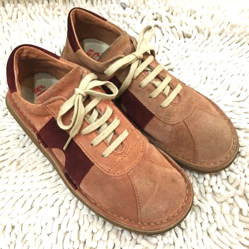 保證真品✨CAMPER 橘色麂皮拱門休閒女鞋(size37)