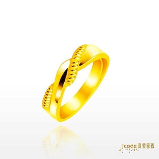 【J’code真愛密碼】纏綿不盡 男 黃金戒指 9999純黃金 時尚 寬版戒指 對戒 情人 禮物