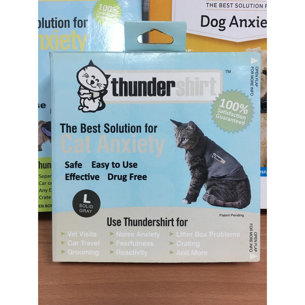 【喵星人&gt;良品出清】&lt;&lt;美國ThunderShirt&gt;&gt; 貓咪 安定背心 灰色款 鞭炮響必備