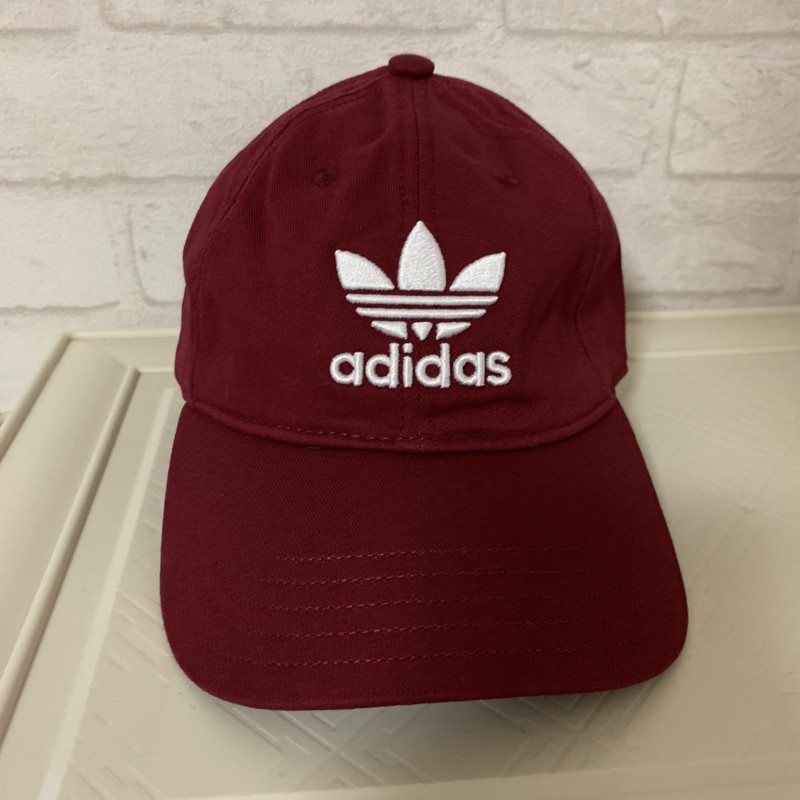 現貨 Adidas Originals Trefoil Cap 三葉草老帽紅色 酒紅色