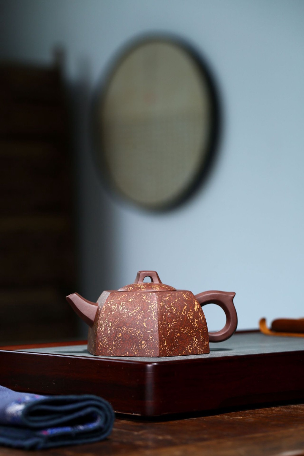 早期割引 宜興 茶壺 中国茶 紫泥 100cc 栗鼠竹 食器