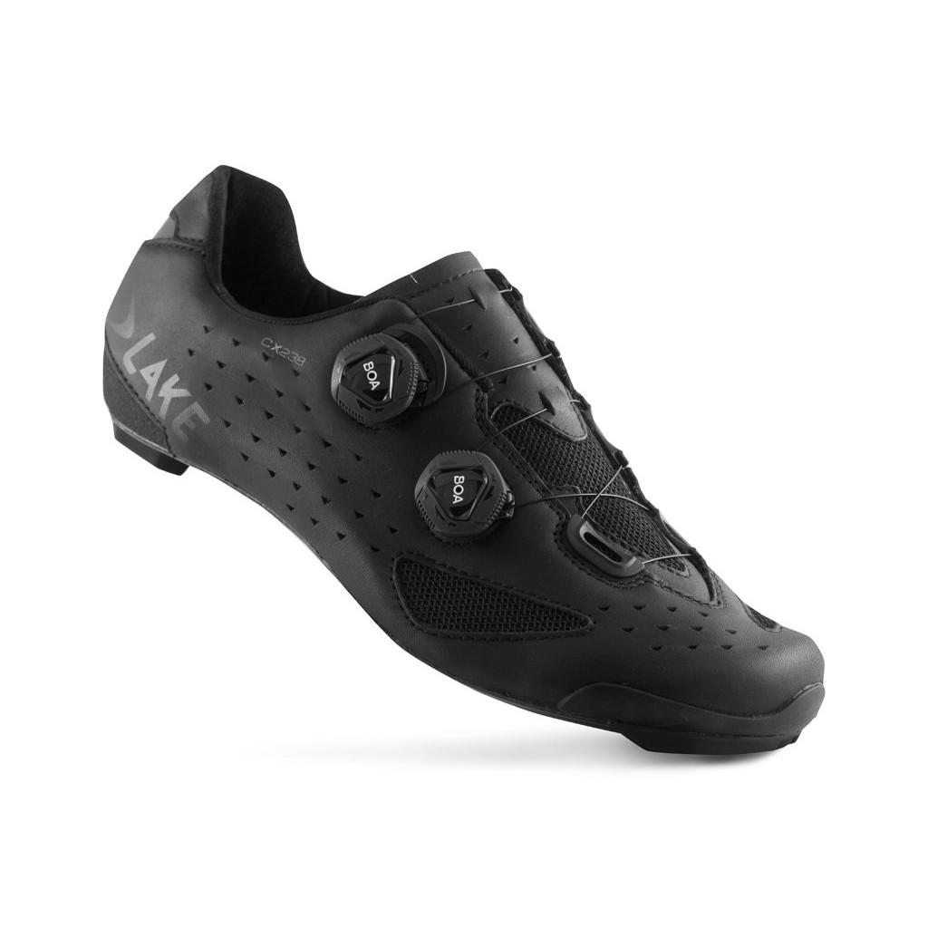 現貨 出貨快 LAKE CX238 WIDE系列超細纖維皮革/碳纖公路卡鞋 - 白/黑 寬版