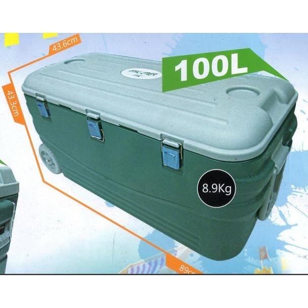 Oo晴天oO 100L全新冰寶專業型冰箱(附輪) 箱蓋可充當野餐小餐桌 釣魚露營烤肉皆宜