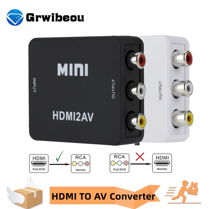 Hdmi 兼容 TO AV RCA CVSB L/R 視頻 1080P 縮放器適配器轉換器盒高清視頻複合適配器支持 NT