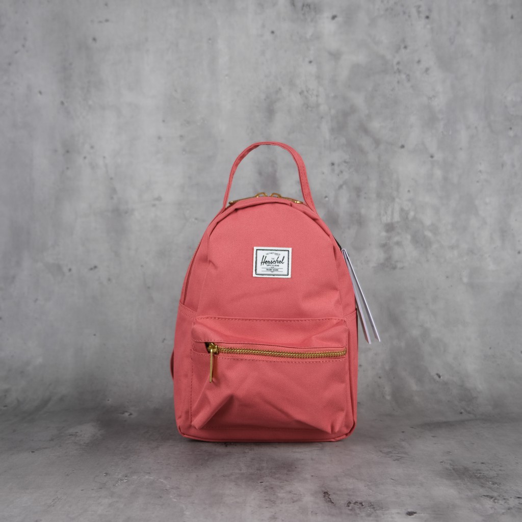 Herschel Nova mini 迷你 金屬拉鍊 後背包 女 Mineral Red