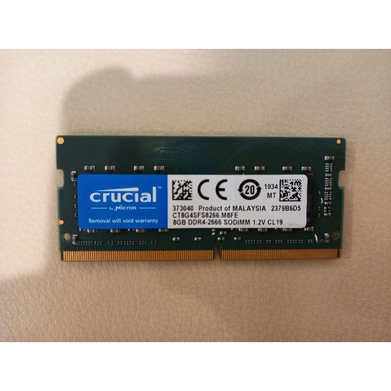 美光DDR4 2666 8G筆電記憶體
