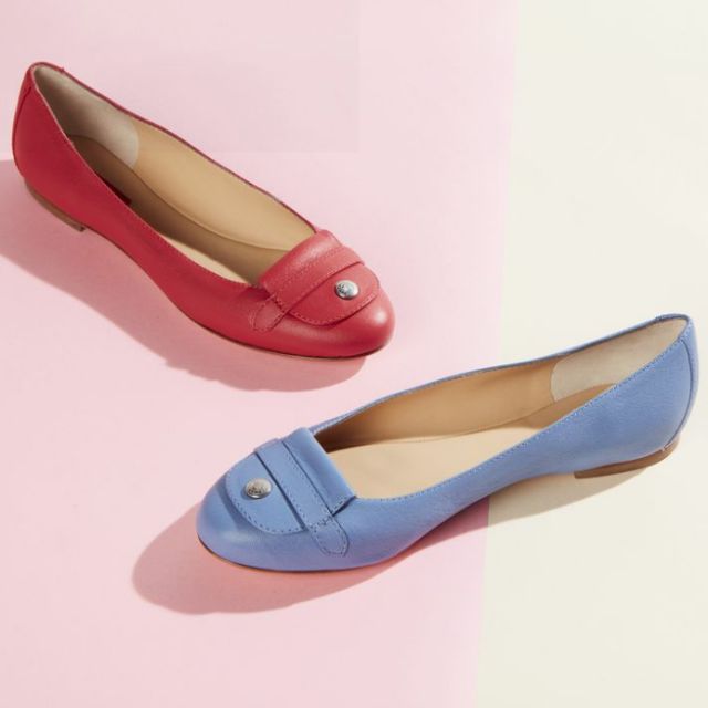 （保留） Longchamp經典包款延伸可愛芭蕾舞鞋 娃娃鞋（天空藍）