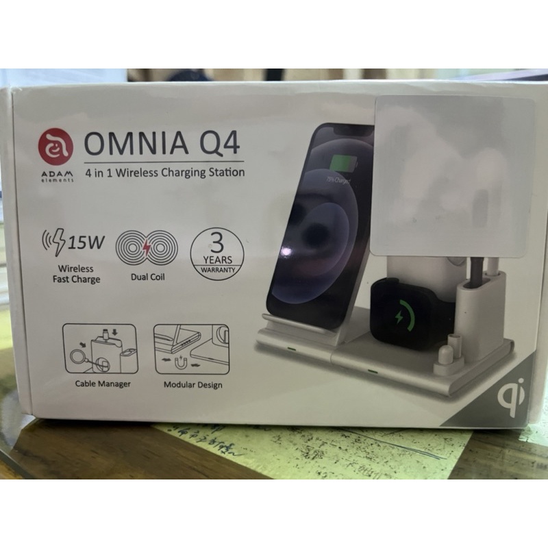 Omnia Q4 四合一無線充電座 黑 全新 ADAM亞果元素
