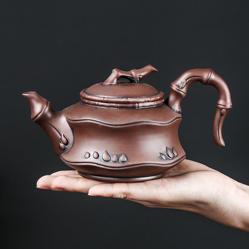 快速發貨宜興紫砂壺大號彎把盛德不泯茶壺中式手工創意側把泡茶器功夫茶具