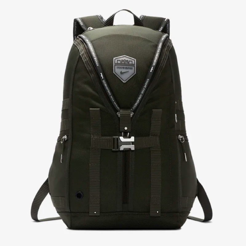 NIKE LEBRON BACKPACK VNR 後背包 軍綠 大容量 掀蓋 拉鍊 BA5987-355