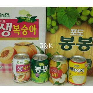 現貨 韓國超人氣罐裝飲料 (葡萄/水梨/水蜜桃/甜米釀)238ml