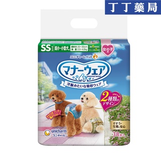 【丁丁藥局】消臭大師 女用菱格 SS(2.5kg~4kg) 38片 犬用禮貌帶