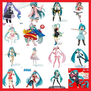 日本 官方正版 Sega Taito 初音 公仔 景品 模型 PVC 櫻初音 聖誕 泳裝 日版 兔女郎 特典 日空版