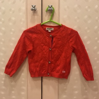 Kenzo 12M紅色虎頭釦長袖針織外套