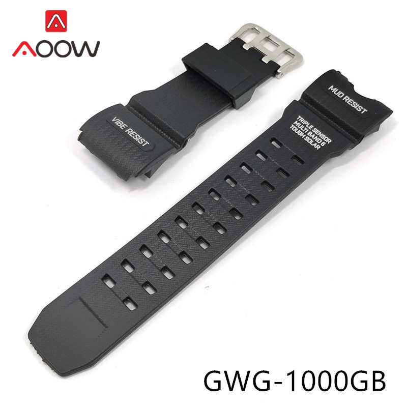 卡西歐 G-Shock GWG-1000GB 黑色樹脂防水男士替換手鍊錶帶手錶配件矽膠錶帶錶帶