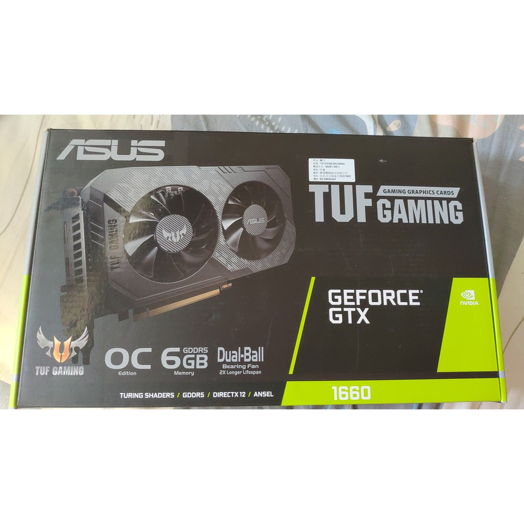 華碩 ASUS TUF GeForce GTX1660 O6G GAMING 顯示卡