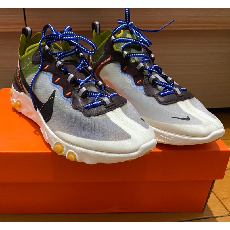 NIKE REACT ELEMENT 87 墨綠 棕色 半透明