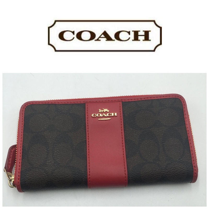 二手真品 COACH ❤️狀況不錯 ❤️經典馬車LOGO PVC長夾藍369