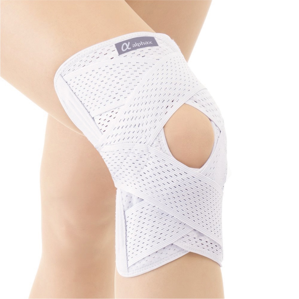 日本製 Alphax「醫生系列」雙 V 固定透氣護膝 1入