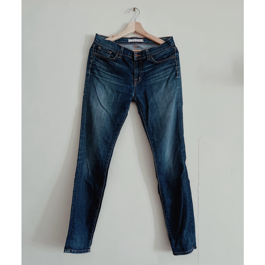美國牛仔服裝品牌 J BRAND Premium Denim Skinny-Fit Jeans - 靛藍窄管牛仔褲