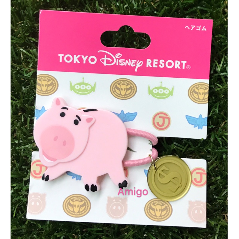 《朋友禮品 》東京迪士尼樂園 玩具總動員 火腿豬 豬博士 豬排博士 髮束 髮圈 髮飾 綁頭髮