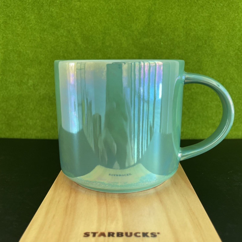 ★星巴克尋寶★STARBUCKS★15虹彩綠可疊馬克杯★ 2021 綠色 美人魚 海洋 炫光 居家 情侶 禮物 經典