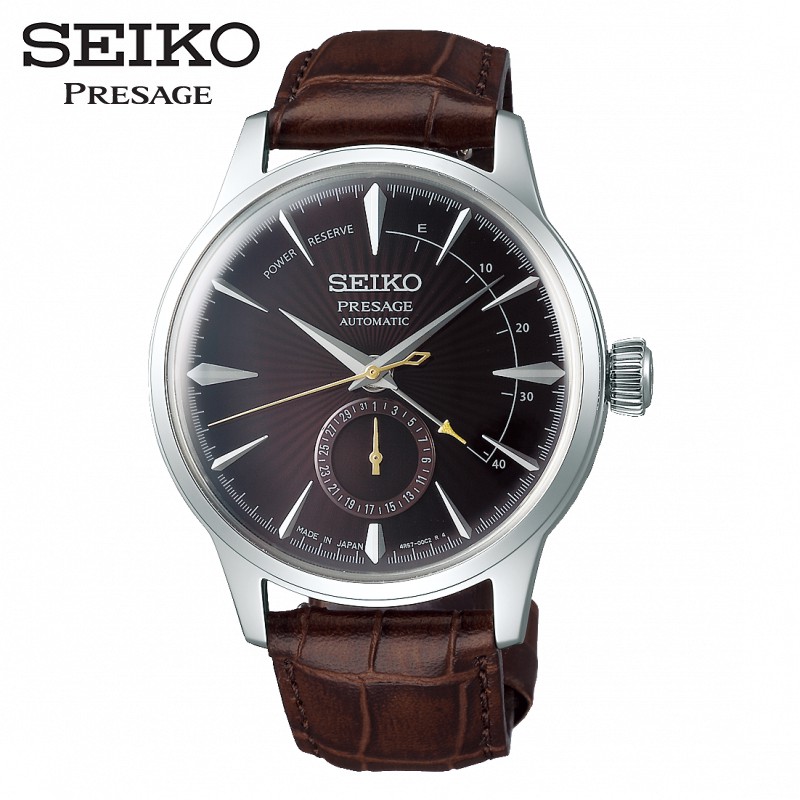 SEIKO SSA393J1《調酒師系列機械錶100%日本製》41mm/中央動力儲存顯示/箱型鏡面/深咖啡 SK007