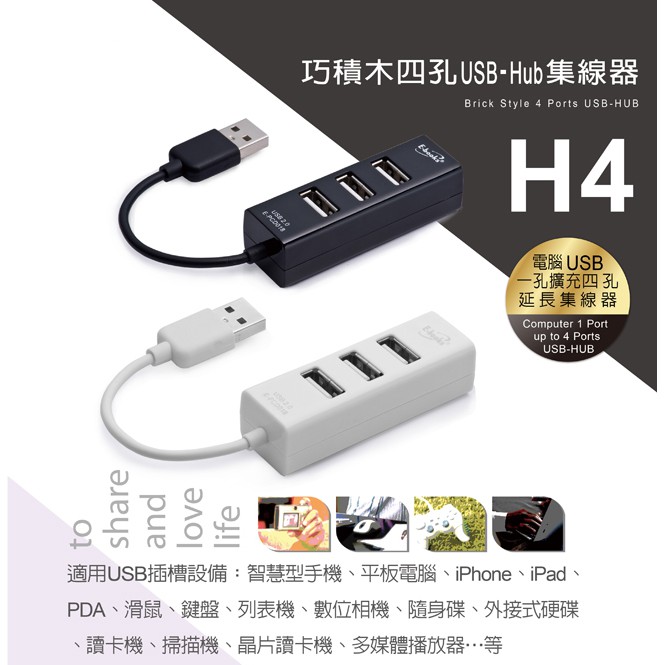 快速出貨 USB HUB 4孔  HUB 4埠 USB集線器 分線器 USB2.0 傳輸資料 多連接 延長線