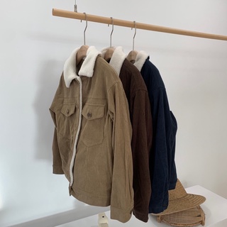 TAB SPACE 質感家 / OOTD#日系工裝燈芯絨極暖鋪毛外套 (咖啡.卡其.深藍)