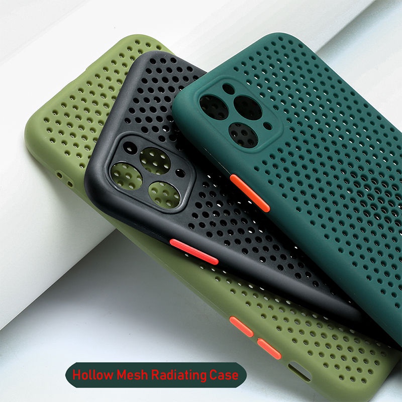 Iphone 12 13 Pro Max mini 6 6S Plus 軟TPU純色散熱透氣散熱殼