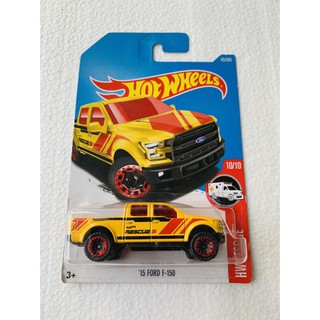 HOT WHEELS HOTWHEELS 風火輪風火輪 15 福特 F-150 皮卡黃色 HW 救援壓鑄汽車雙艙稀有軌道