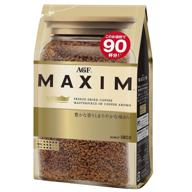 🌸采庭日貨🌸J364 日本直送 AGF MAXIM 箴言金咖啡☕️☕️ 即溶咖啡 180g(補充包) 約90杯