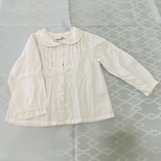 兒童衣 女童 花紋刺繡 長袖上衣 襯衫 95 日本品牌 購於日本 Torrential 9成新 二手