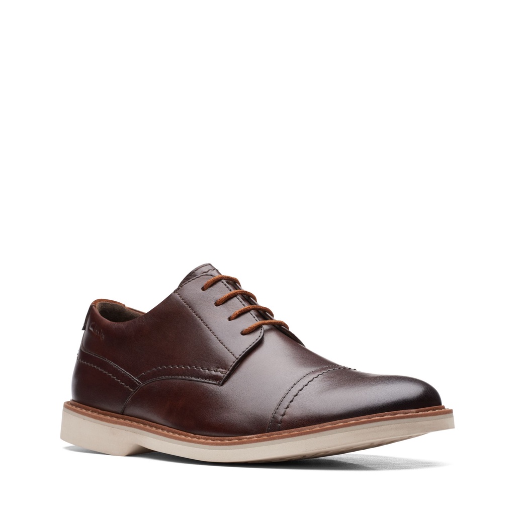 Clarks 型格出街 Atticus LT Cap 一字頭擦色 正裝 休閒鞋 深棕色 CLM61162D 男 小南代購